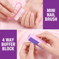 thumbnail image 3 of ODDPC Cuticle Pusher,Nail file ,Nail Brush for cleaning fingernails-Pink, 3 of 7