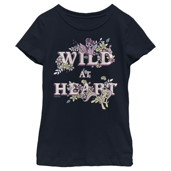 Girl's My Little Pony Ponies Wild at Heart Graphic Tee Navy Blue Medium