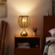 thumbnail image 2 of Lámpara de ratán tejida a mano con pantalla retro para iluminación del hogar, 2 of 6