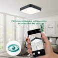 thumbnail image 4 of Lámpara de techo LED 24W, 1800 lúmenes 6000 K blanco frío, 220 V 16 LED, negro, cuadrado, práctica lámpara de techo LED para baño, salón, garaje, pasillo, armario, sótano, escalera, oficina, 4 of 5