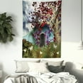 thumbnail image 4 of Living Room Tapestry, Mystical Magical Tree Anime Moon Digital Art Wood Door in Forest Print, Wall Hanging for Bedroom Living Room Dorm Decor, 60W X 80L Inches, Blue Red and Brown, by Ambesonne, 4 of 5