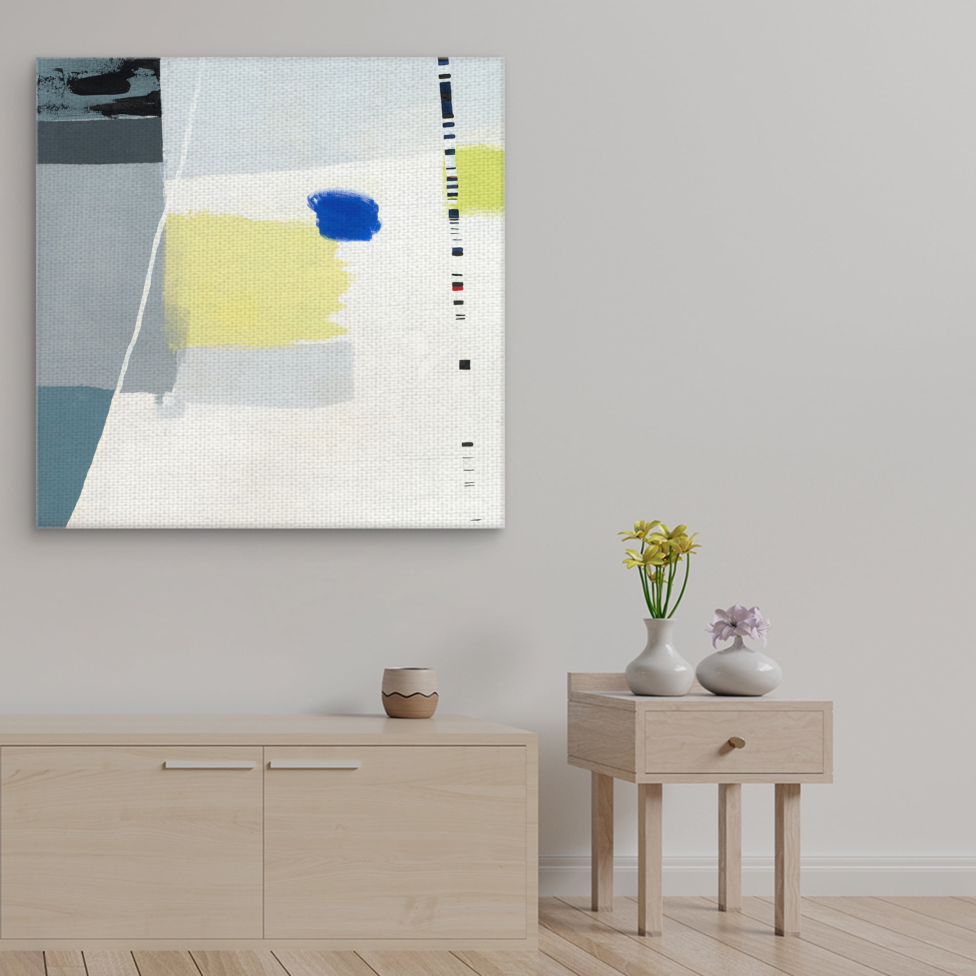 Masterpiece Art Gallery Highway 80 Neutral Abstract By Aliza Cohen Canvas Art Print 35" x 35"
