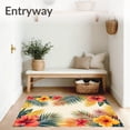 thumbnail image 3 of ODIKA 6x9 Machine Washable Non-Slip Area Rug, Tropical High Traffic Rug with Pad, Red, 47042, 3 of 8
