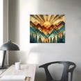 thumbnail image 4 of JEUXUS  Mountain Canvas Wall Art for Home Decor - Boho Style Abstract Wood Grain Sun Mountains Forest Art Picture Print On Canvas HD Giclee Ready to Hang  16x12in, 4 of 6