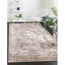 Rugs.com Monte Carlo Collection Rug – 6' x 9' Beige Medium Rug Perfect For Living Rooms, Large Dining Rooms, Open Floorplans