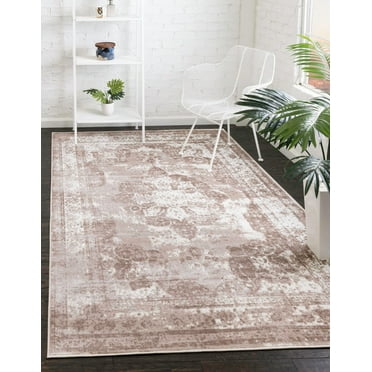 Rugs.com Monte Carlo Collection Rug – 4' x 6' Beige Medium Rug Perfect For Living Rooms, Large Dining Rooms, Open Floorplans