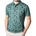 thumbnail image 1 of Blusa y camisa de manga corta con cuello vuelto para hombre, blusa informal con estampado de moda para hombre, blusa de manga corta con cuello vuelto para hombre, 1 of 4