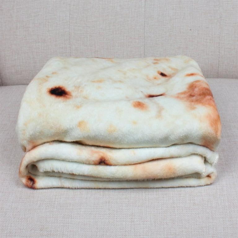 Realistic Food Taco Burrito Tortilla Blanket Soft Flannel Wrap Novelty Throw Blanket for Adults Babies and Children Round