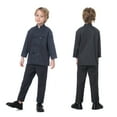 thumbnail image 3 of Toptie Kid's Chef Coat For Cook Uniform Halloween Costume-Black-6X/7, 3 of 6