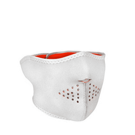ZANheadgear Neoprene Reversible Half Face Mask (White/High-Vis Orange, One Size) - Zanheadgear