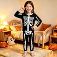 thumbnail image 2 of WAYUTE Halloween Toddler Kids Skeleton Pajama Set for Girls Long Sleeve Top and Pants Pjs Breathable Cozy Cute Loungewear Clothing Set Casual Outdoor,Black,Size 8-9 Y, 2 of 4