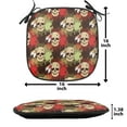 thumbnail image 5 of Skull Chair Seating Cushion Set of 6, Skull with Feathers Tribe Backdrop with Colorful Blood Splash, Seat Pads for Office with Anti-slip Backing, 16"x16", Pistachio Green Cream, by Ambesonne, 5 of 7