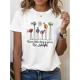 thumbnail image 2 of 【New Arrival】Every Little Thing Is Gonna Be Alright Cute Long Leg Birds Graphic T-Shirt, Women Positive Vibe Casual Short Sleeve Tee, 2 of 5
