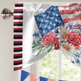 thumbnail image 5 of Independence Day Tie Up Valances Curtain, Adjustable Kitchen Retro Rose Daisy Valances for Windows Decor, Rod Pocket Short Curtains Set for Bedroom/Bathroom, 42"x18", 5 of 9