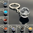 thumbnail image 1 of IKemiter Metal Keychain Pendant Double-Sided Glass Ball Unique Durable Simple Long Lasting Best Gift, 1 of 8