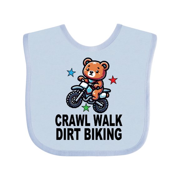Inktastic Crawl Walk Dirt Biking Boys Baby Bib