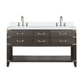 thumbnail image 3 of Norwalk 60 in W Brown Oak Double Bath Vanity, Cultured Marble Top, and Faucet Set, 3 of 9