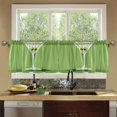 thumbnail image 4 of Yayeee Kitchen Curtains Tier Set of 2 Light Filtering 57"x24" Over Sink Window Panels, Green Martini Glass, 4 of 7