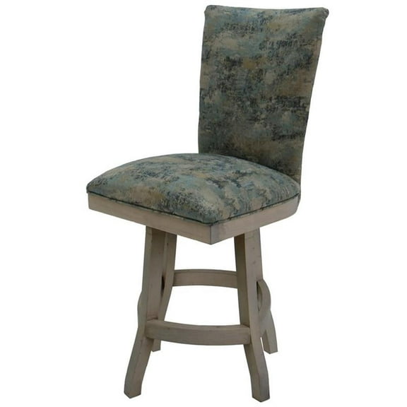 Tobias Designs 26" Swivel Solid Wood Counter Stool in Poet Sky Blue
