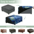 thumbnail image 5 of Xoenoiee Starry Night Print Ottoman Cover Slipcover Stretch Square Footrest Sofa Slipcovers Jacquard Soft Stool Cover Removable Washable Footstool Protector Covers, L, 5 of 7