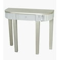 thumbnail image 2 of 35.5" X 13" X 31" Champagne MDF Wood Mirrored Glass Console Table with a Mirrored Glass Top and a Drawer, 2 of 2