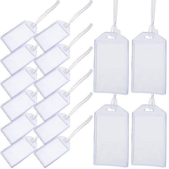 WRITWAA Clear Luggage Tag Holders Multi-Functional PVC Card Covers 16Pcs