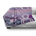 thumbnail image 3 of Geometric Soft Flannel Fleece Throw Blanket, Circles Rounds Bold Borders in Middle 70s 80s Vintage Design, Cozy Plush for Indoor and Outdoor Use, 50" x 60", Hot Pink Magenta, by Ambesonne, 3 of 6