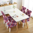 thumbnail image 3 of Retro Checkerboard Dining Chair Covers Set of 4, Washable Stretch Polyester Slipcovers, Removable Seat Protectors for Home Kitchen Dining Room Party, 3 of 7