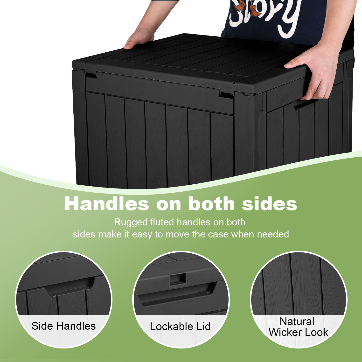 Deck Box 30 Gallon Outdoor Storage Box for Food Deliveries, Patio Tools ...