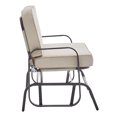 thumbnail image 7 of Barton Outdoor Patio Rocking Bench Loveseat, 2 Seater, Rocket Function, UV Water Resistant, Soft Cushion, Beige, 7 of 7