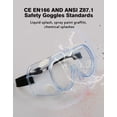 thumbnail image 3 of Gafas de seguridad MELASA ANSI Z87.1, antivaho, protección ocular de laboratorio, 3 of 7