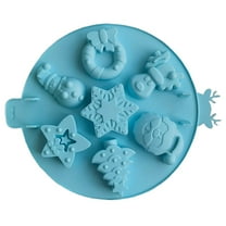 THLKIF Christmas tree, elk, snowman Shapes Silicone Molds for DIY Cake Fondant Biscuit Cookies Soap Sugar Pudding Chocolate Hard Candies Dessert Candle Decor