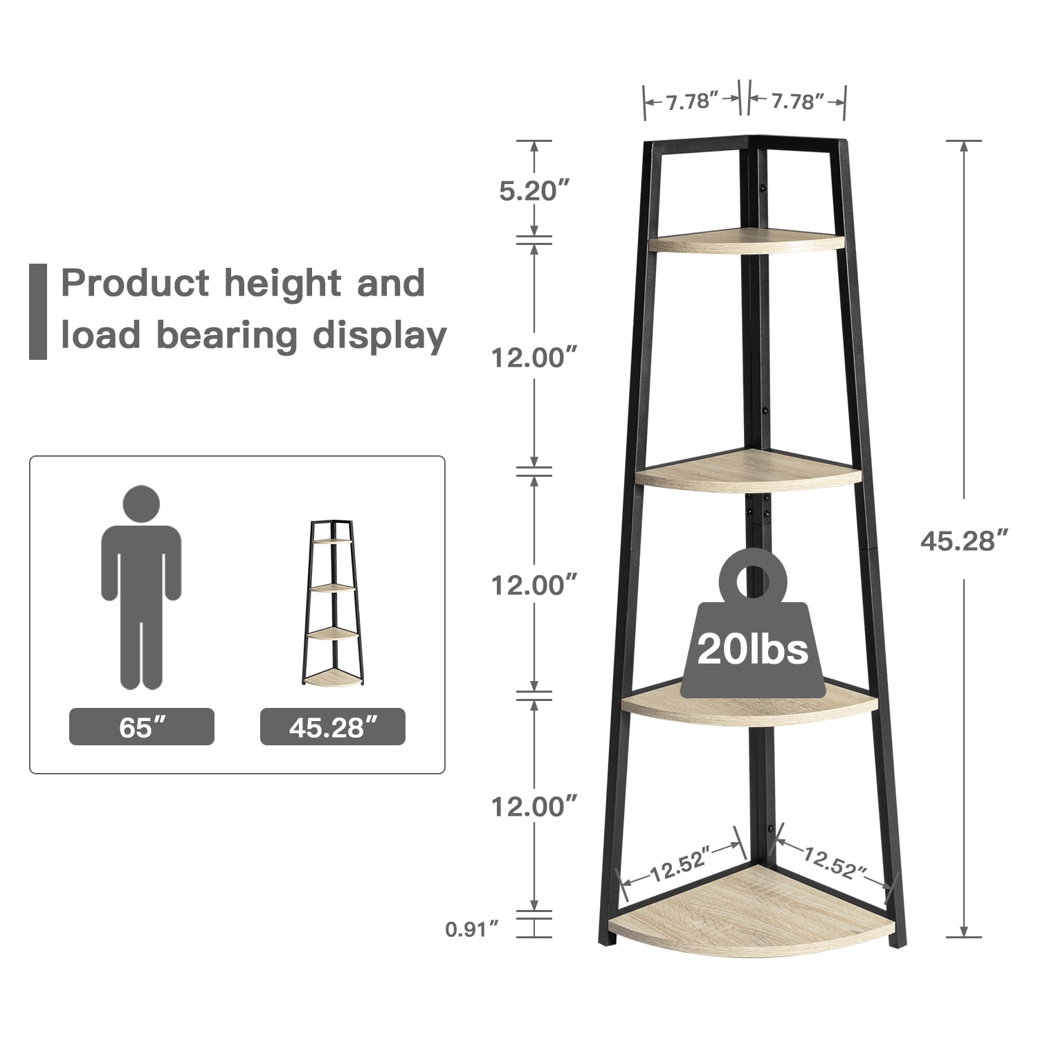 Resenkos 4-Tier Corner Shelf, Triangular Shelf for Cubicle Bookshelf for Bedroom Small Bookcase for Living Room, Industrial Corner Storage Rack Plant Stand Storage Shelf Rack for Kitchen Resenkos 4-Tier Corner Shelf, Triangular Shelf for Cubicle Bookshelf for Bedroom Small Bookcase for Living Room, Industrial Corner Storage Rack Plant Stand Storage Shelf Rack for Kitchen