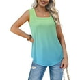thumbnail image 5 of Yubnlvae &nbsp;Square Neck Casual Tank Top (2025 Summer) Tank Tops for Women Summer Outfits 2025 Square Neck Casual Shirts Blousesclearance! Gradient, Square Collar, Hot Pink, S, 5 of 9