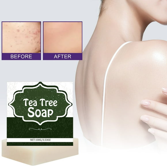 WIZUTIZ Soap Natural Defenses Tea Trees Oil Soap Bar For Face And Body Deeply Cleansing Hydrating Cleanser For Calm Fresh Skin 100g up to 60% Off Multicolor