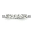 thumbnail image 4 of Solid 14k White Gold Lab Grown Diamond Five Stone Wedding Band Ring Size 8 (1.09 cttw.), 4 of 8