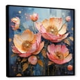 thumbnail image 2 of Designart "Delightful Pink Peony Garden II" Peonies Floater Framed Wall Art Living Room, 2 of 5