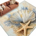 thumbnail image 2 of 5'x8' Area Rugs, Coastal Shell Indoor Outdoor Area Rug for Living Room Bedroom, Starfish Summer Beach Nautical Ocean Washable Bathroom Rugs Kitchen Floor Carpet Mats Home Decor Aesthetic, 2 of 8