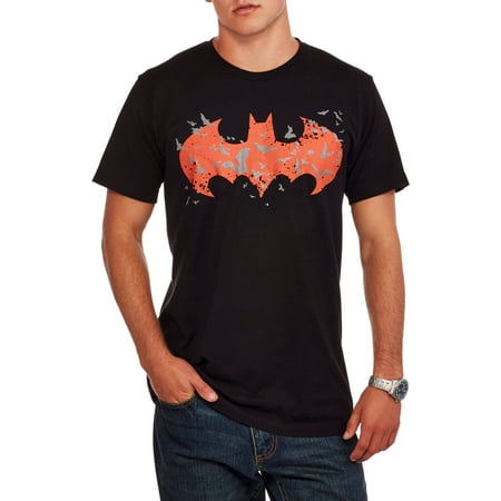 Dc Batman men's glow in the dark logo graphic t-shirt, up to size