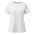 thumbnail image 4 of CHOK Offres Cyber&Monday Hauts d'Été pour Femmes T-Shirts Amples Patchwork pour Femmes Blouses et Hauts en Dentelle Florale Tendance Tunique à Manches Courtes Col Rond Grandes Tailles pour Femmes, 4 of 5