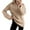 Khaki, variant on Fall Winter Women Long Sleeve Half Zip Sweater Casual Knit Pullover