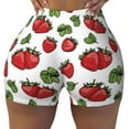 thumbnail image 2 of Haiem Hand Drawn Strawberry No Front Seam Biker Shorts for Women Yoga Workout Gym Bike Shorts with Tummy Control Moisture-Wicking-X-Large, 2 of 9