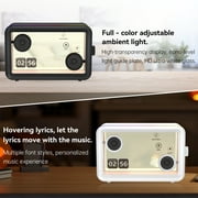 AEEZO Bluetooth Speaker,with HD sound Hi-Fi Soundbar Speaker and Transparent Glass Screen, Dynamic Floating Lyrics, Digital Frame Function, LED Light Show,2.4G Wifi - Black