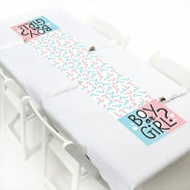 Big Dot of Happiness Baby Gender Reveal - Petite Team Boy or Girl Party Paper Table Runner - 12 x 60 inches