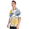 thumbnail image 2 of Lemon Or Leaves Men's Hawaiian Wrinkle Free Button Down Short Sleeve Shirt Casual Shirts Beach Shirts, 2 of 8