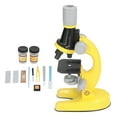 thumbnail image 2 of Kit de microscopio para niños Microscopio LED 1200X con diapositivas de muestras Juguete educativo científico Regalo de cumpleaños Amarillo, 2 of 8