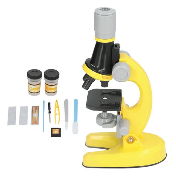 Toy Kids Microscope Kit LED 1200X Microscope With Specimen Slides Science Educational Toy Birthday Gift