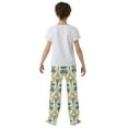thumbnail image 4 of FORMRS Boys Pajama Pants with Pockets Size 9-10Y Kids Lounge Sleep Bottoms, Beige Floral Pattern, 4 of 8