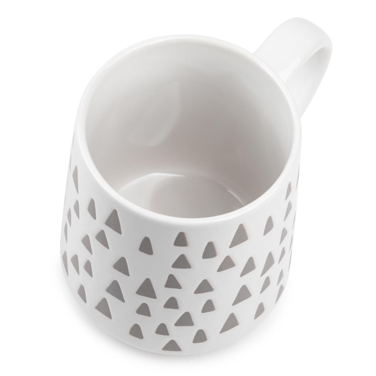 Mug Thym & Table en grès, 16 fl oz, Triangles blancs