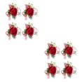 thumbnail image 1 of Minnieouse Ramo de flores artificiales de ensueño para novias con un toque de elegancia, de flores artificiales para boda, fácil de llevar, flor Vino rojo Muñeca flor 2piezas, 1 of 6